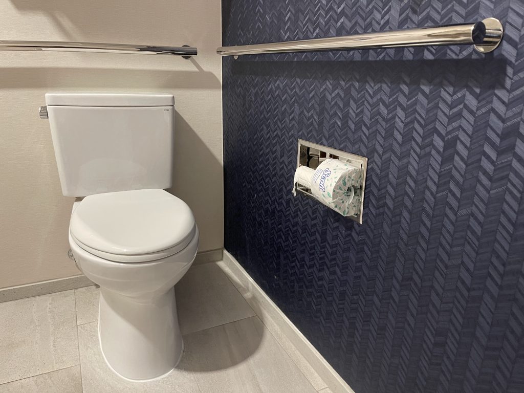 Grab bars in the bathroom are essential safety products to keep older adults safe.